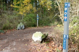 trail markers at Elk Lake, Victoria, BC, Visitor in Victoria