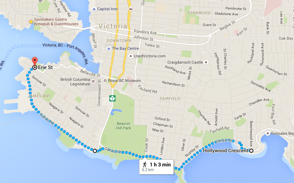 Dallas Road Map, Victoria, BC, walking in Victoria, visitor in victoria