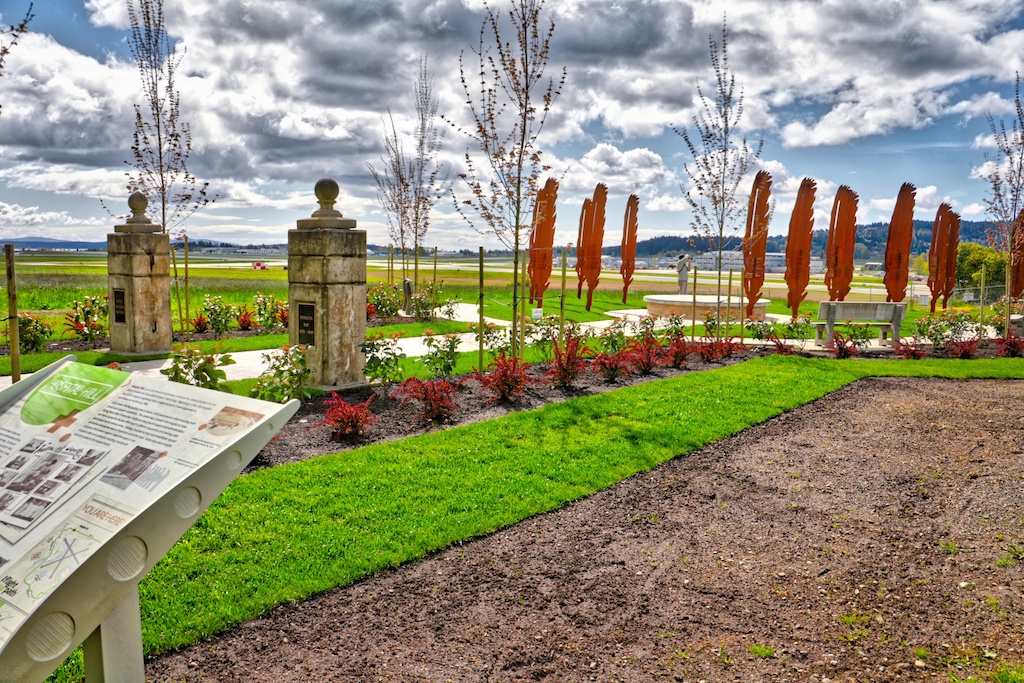 Hospital Hill Memorial on The Flight Path, a walking and biking trail at Victoria International Airport, Victoria, BC, Visitor in Victoria