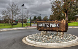 Layritz Hill Park entrance sign, Saanich, BC